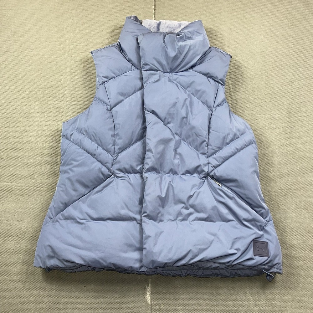 Under Armour Puffer Vest Womens XL‎ Storm Goose Down Full Zip Aurora Purple Coat